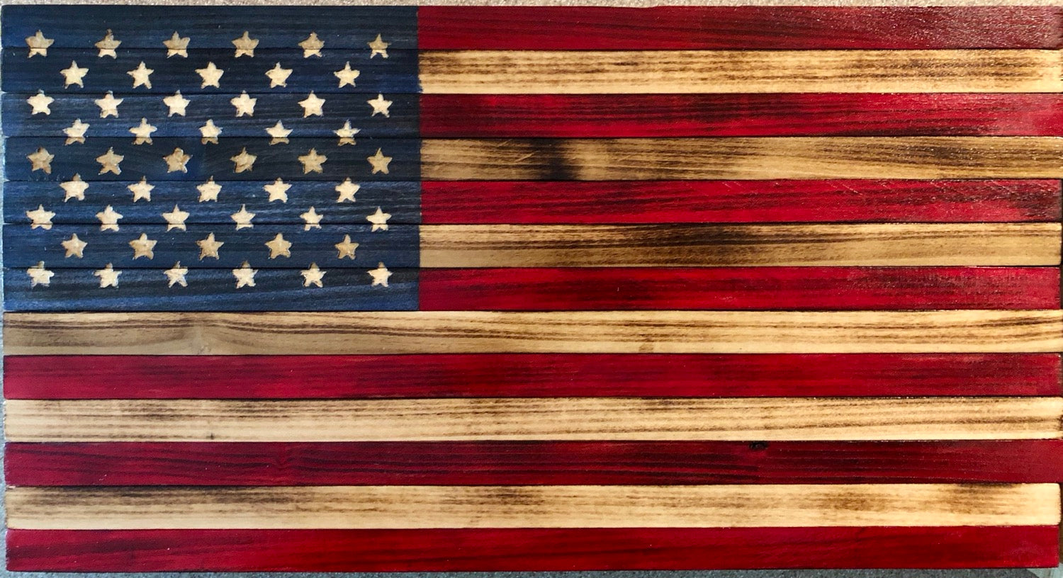 Medium Wooden Rustic American Flag (13 in X 24.75 in) image 0