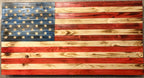 Small Wooden Rustic American Flag (9 in X 18.5 in) image 0