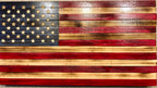 Large Wooden Rustic American Flag (19.5 in  X 37 in) image 1